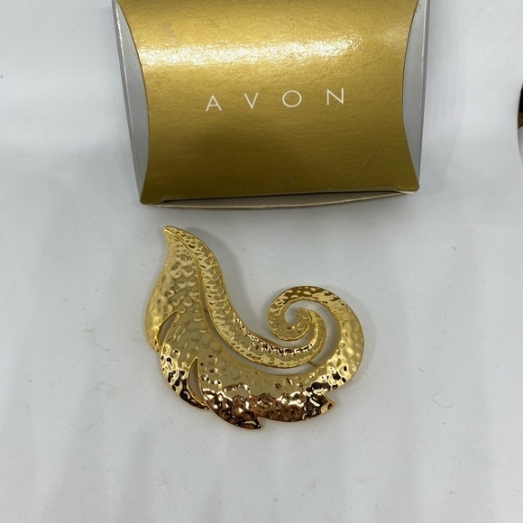 Avon brooch Vintage feather brooch gold tone by Avon 1998 - Picture 4 of 6